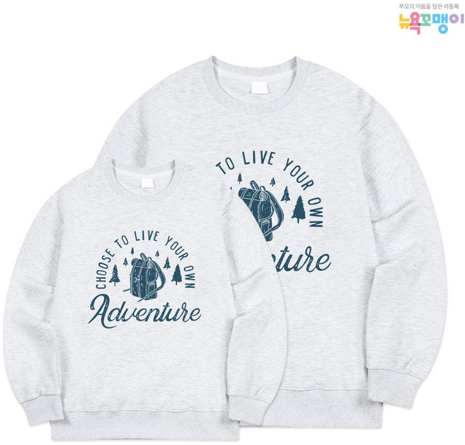 뉴욕꼬맹이 남여공용 패밀리룩 가족 커플 아동 주니어 맨투맨 티셔츠 W284