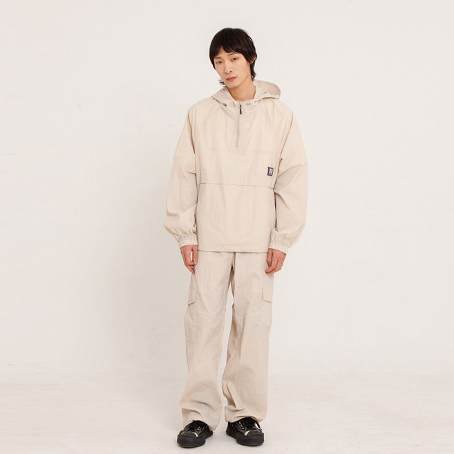 [꼼소넛] 후드 아노락 3-피스 풀 셋업 (베이지) CSOs-024 [남녀공용]
