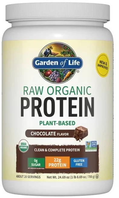 Garden of Life Protein Plant Formula Chocolate 가든오브라이프 비건 프로틴 멀티비타민 칼슘 마그네슘 철분 함유 분말 파우더 초코맛 700g, 1개 - 쿠팡