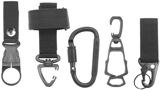 제노랩 캠핑 멀티 벨트고리 후크 걸이 카라비너 클립 걸이형 5종세트, 블랙, 1세트, 1단