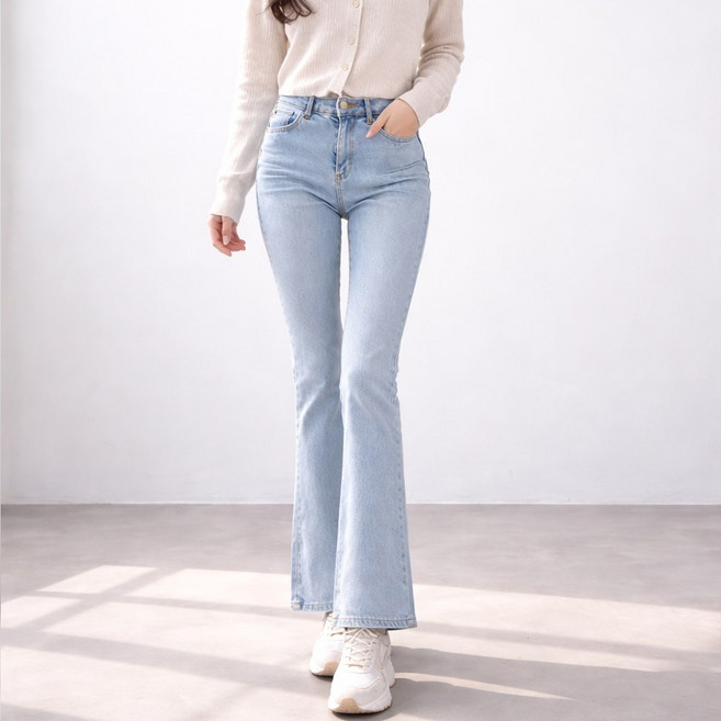 [SPM] 여성용 스판좋은 숏/베이직/롱 부츠컷스판인밴딩데님진 히든밴드 몸매보정 청바지 빅사이즈 사계절용 팬츠 (3단기장)