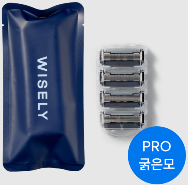 와이즐리 PRO 5중 면도날 리필 4P, 3개, 4개입