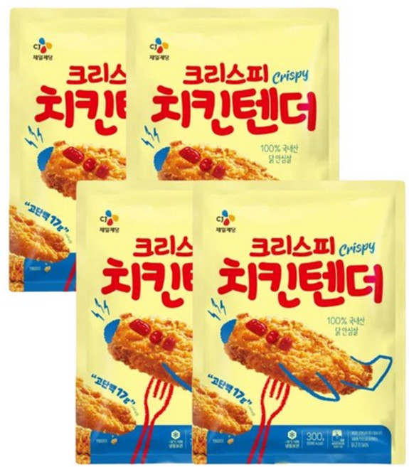 CJ 크리스피 치킨텐더, 300g, 4개