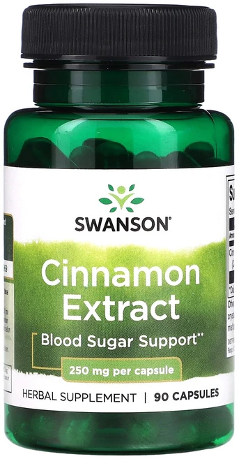 Swanson 계피 추출물 250mg 캡슐 90정, 1개 - 쿠팡