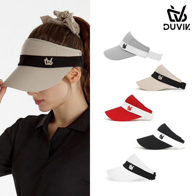 듀빅 여성 스포티 배색 포인트 썬바이저 DE2WAP723, 블랙, 블랙, 1개