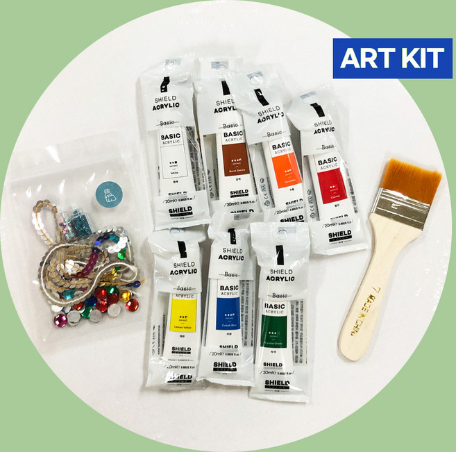 오브제아트 미술키트 / 아크릴물감 캔버스 미술키트 홈문센 체험활동 취미 노인 청소년