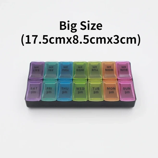 14 그리드 주간 알약 주최자 7일 하루 2회 케이스 휴대용 상자 컨테이너 보관 비타민 생선 기름, 14 NO.10