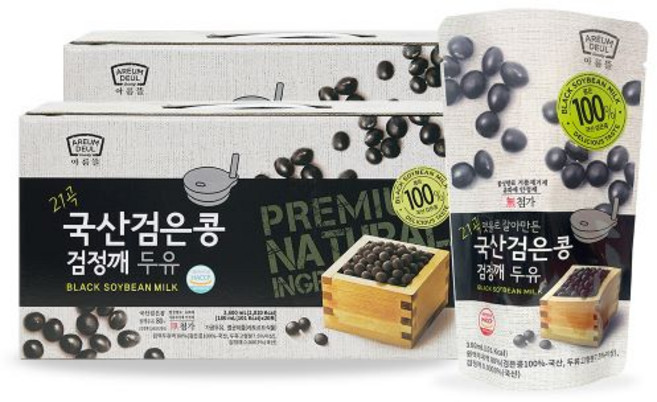 아름뜰 맷돌로 갈아만든 국산 검은콩검정깨두유, 180ml, 40개