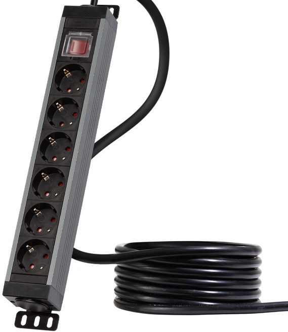 파워존 유커먼 고용량 알루미늄 6구 멀티탭 4000W 에어컨 냉장고 멀티콘센트 과부하 파워탭 베이직, 6구5m 그레이, 1개