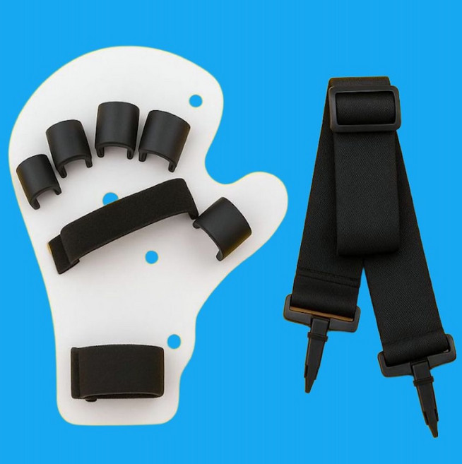 손고정 재활운동용품 편마비 재활 도구 장갑 손가락 운동 재활 고관절 노인 근력운동, 화이트-양손 사용 가능