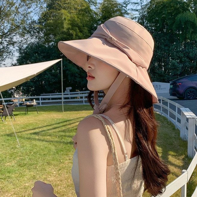 新款戶外時尚遮陽防曬大帽檐漁夫帽女夏季