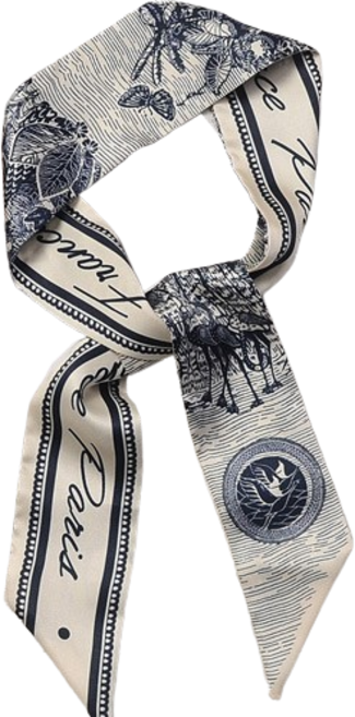 디아픽 양면 얇은 스카프 타이 쁘띠 레터링