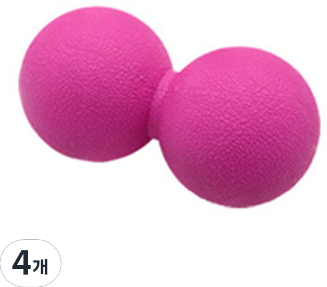 허브플러스 지압 땅콩 마사지볼, 4개, 핑크