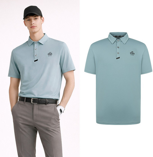 PGA 남성 쿨터치 베이직 반팔 카라티셔츠 PGMTS52323