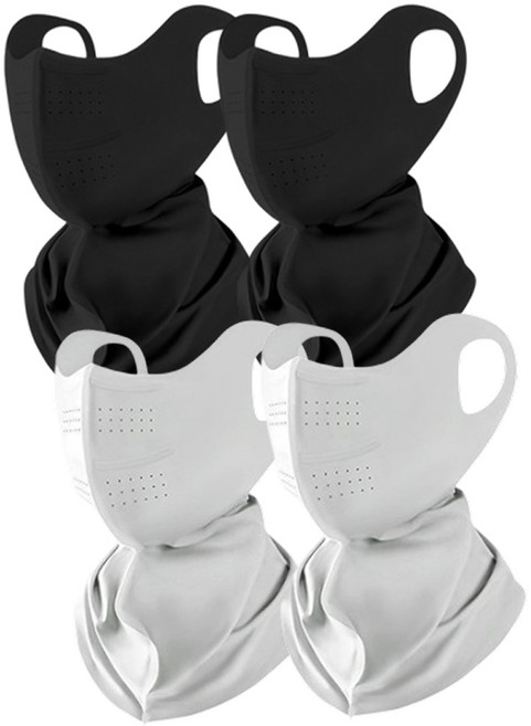 워너리드 자외선차단 쿨 스포츠 골프 마스크, 4개, 블랙 연그레이