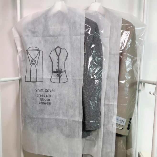 살림뱅크 통기성 좋은 부직포 옷 보관 커버 10매 정장 코트, 베이직 옷커버(롱) 10매입 베이지, 1개