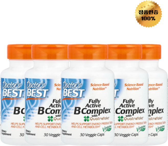 3+2 닥터스 베스트 완전 활성 비타민B 복합체 베지 캡슐 30정, 5개