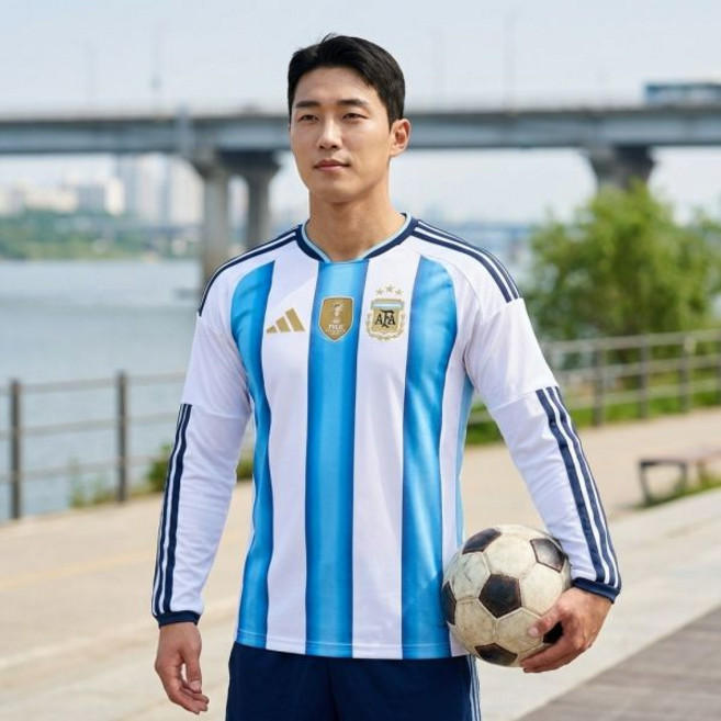 아디다스 아르헨티나 남성 긴팔 홈 유니폼 저지 No.1814264