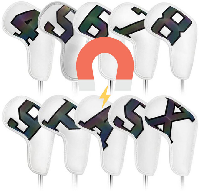 자석 아이언커버 세트 홀로그램 넘버 10P 세트 모든지코퍼레이션, 홀로그램 화이트, 1세트