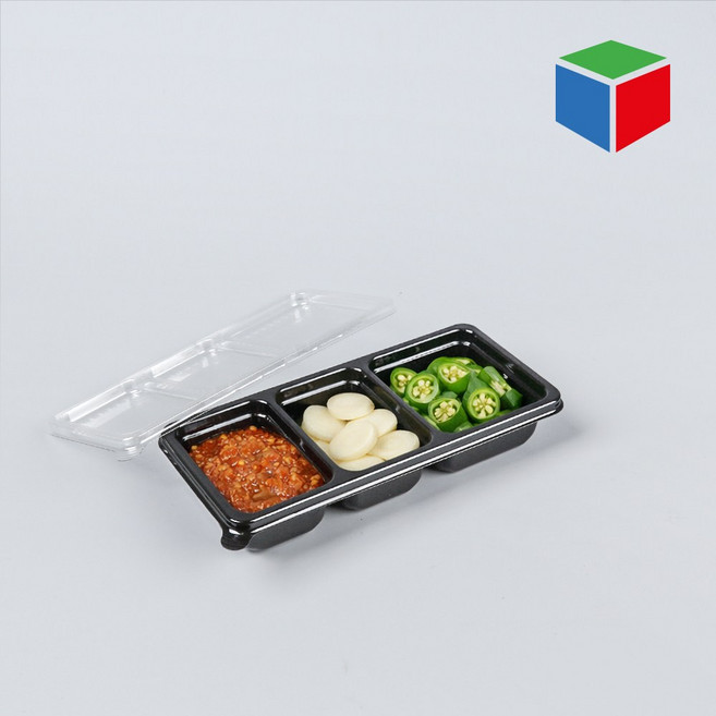 PET반찬용기 BFP-3칸용기 직사각 3칸 합세트 600개, 1박스