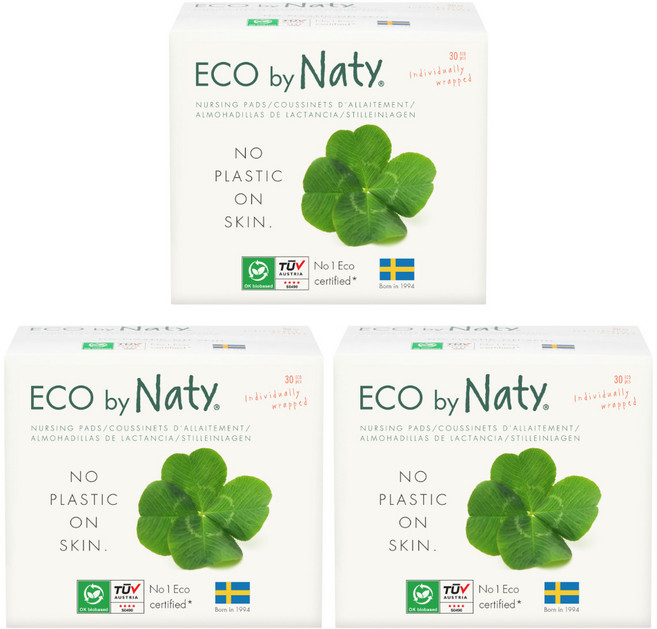 [Naty] 네띠 친환경 밤부 수유패드 30매 x 3팩