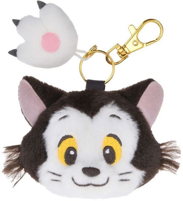 일본 디즈니스토어 피노키오 피가로 페이스 발바닥 인형 키체인 키홀더 인형키링, 1개, 블랙