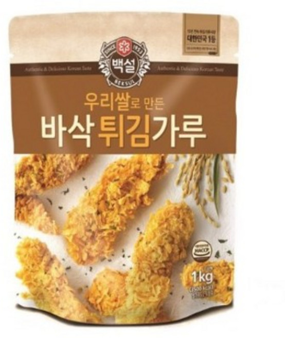 백설 우리쌀로 만든 바삭 튀김가루, 1kg, 7개