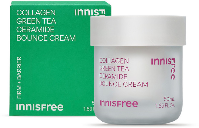 2개 이니스프리 콜라겐 그린티 세라마이드 탄력장벽 크림, 50ml