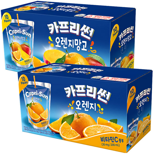 카프리썬 오렌지 200ml x 10p + 오렌지 망고 200ml x 10p, 1세트