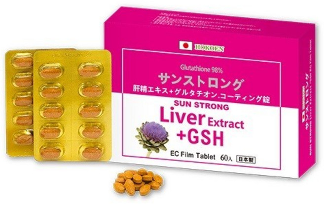 HOKOEN 日能康 肝精+GSH 腸溶膜衣錠 60粒/盒, 1個