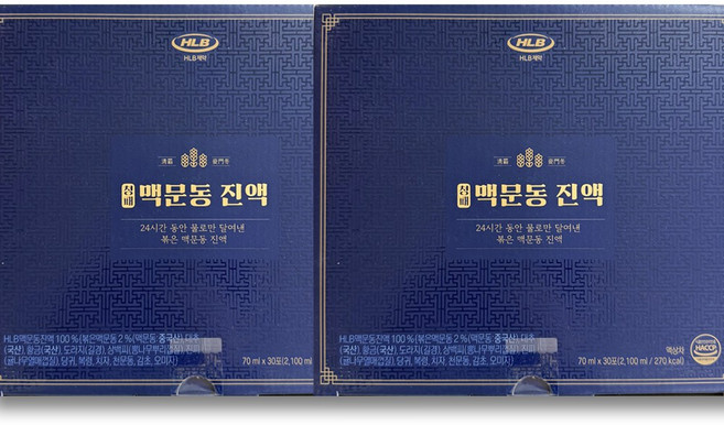 HLB제약 청패 맥문동 진액 100% 사포닌 오피오포고닌D, 2박스, 2.1L