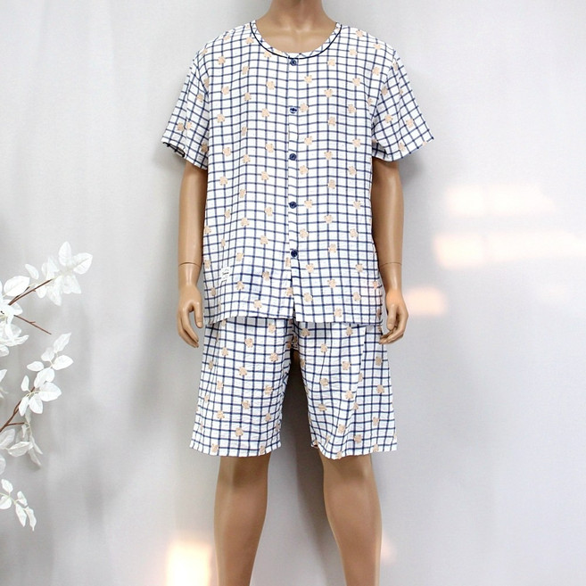 [서울양품점] 남성 캐릭터 반팔 오픈 인견 잠옷 상하세트 _ 홈웨어 냉감 실내복