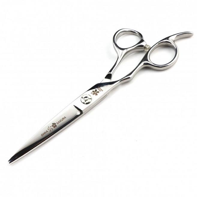 왼손잡이용 6인치 미용가위 숱가위 겸용 헤어디자이너용 고급 스틸 커트용 가위, 1개, 6.0인치 왼손 평평한 트리머