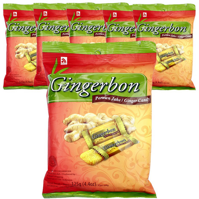 예이니종합물류 진저본 생강젤리 6개 세트(125g*6개)[수입과자 쿠키 비스킷 크래커], 125g