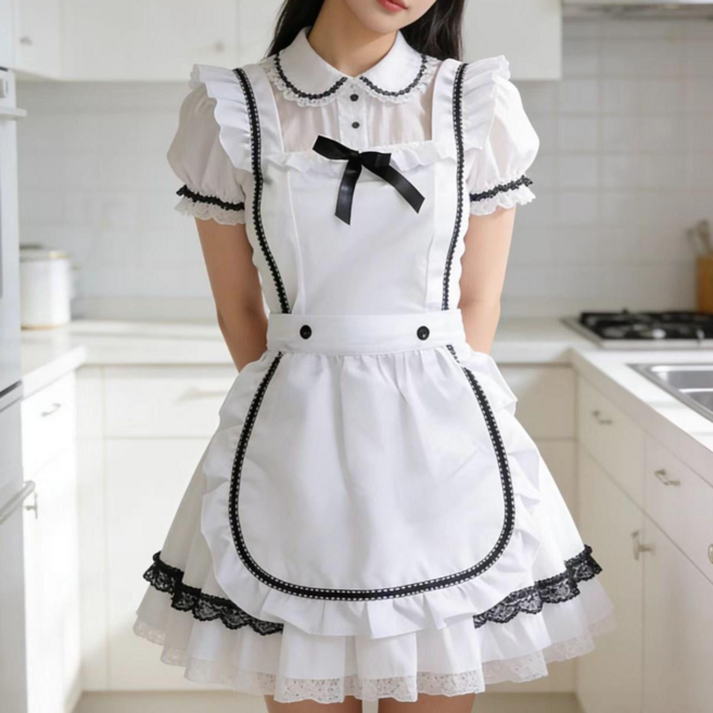 여성 메이드복 코스프레 하녀복 의상 파티 바디프로필 3종세트