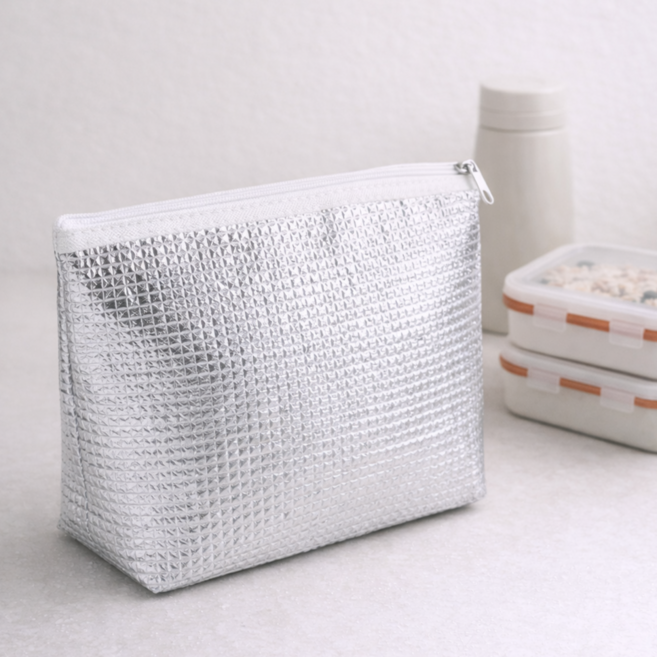 라이프컬렉티브 데일리 런치 보냉 파우치 백인백, 실버