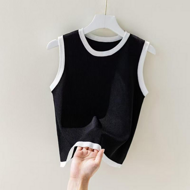 JoYouth 여름 새로운 여자 골프 의류 여자 골프 탑 아이스 실크 카미 솔 여성 내면베이스 셔츠 대조 패션 민소매 니트 조끼 외부 착용 탑