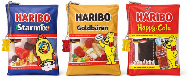 하리보 PVC 투명 파우치 곰돌이 굿즈 포함 휴대용 미니 가방 방수 이너백 비닐 화장품 파우치 여행 소지품 가방