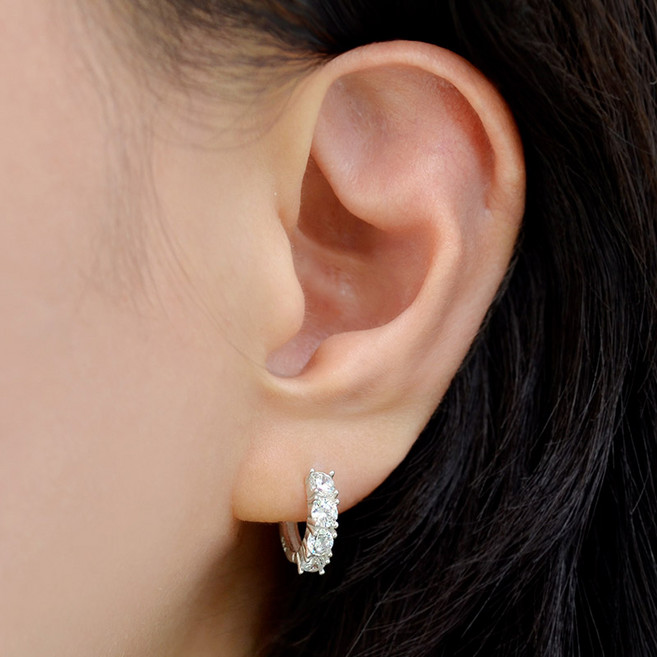 반지소 925실버 여성 원터치 테니스 순은 링 귀걸이