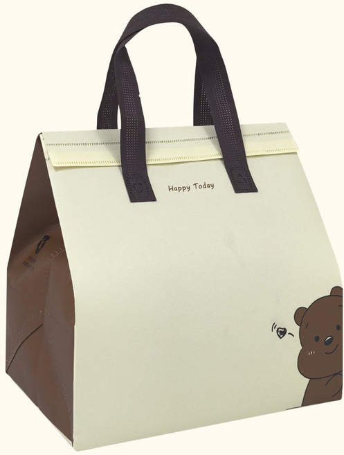 smileorange 보냉가방 보냉백 도시락 보냉백(미니/소형/중형/대형) 은박 보온보냉 테이크아웃 커피 쿨러백 일회용/재사용 아이스가방, 10개, 행복한 곰