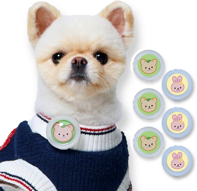 강아지 진드기 퇴치 산책클립 6종세트, 6개, 3ml, 베어+래빗