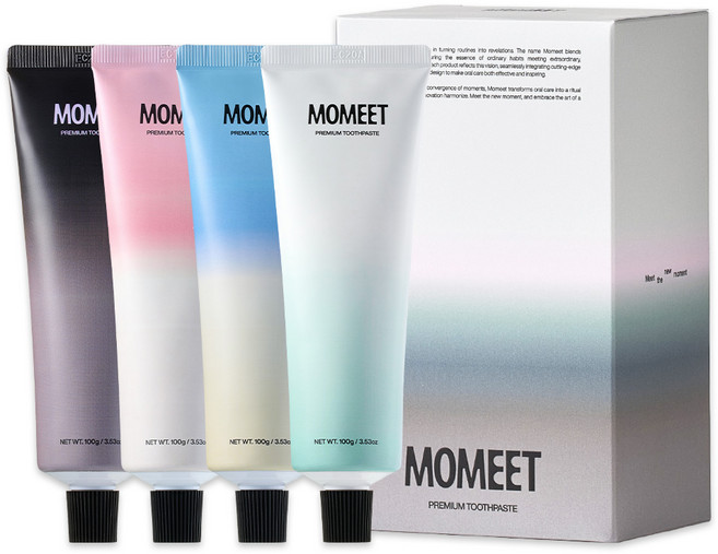 모밋 치약 4종세트 미백 입냄새 제거 불소 잇몸 케어 천연 계면활성제 100g 4개입