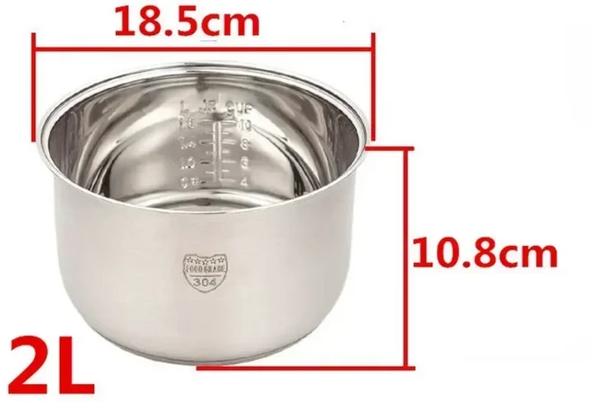 붙지 않는 내부 요리 냄비 라이너 2-6L 밥솥 용기 교체용 액세서리 주방 음식 뚜껑, 05 2L 18.5xH10.8cm