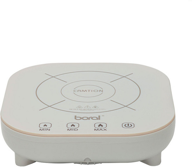 보랄 미니 1구 인덕션 전기레인지 화이트 프리스탠딩 터치 3단 조절, 보랄 미니 인덕션