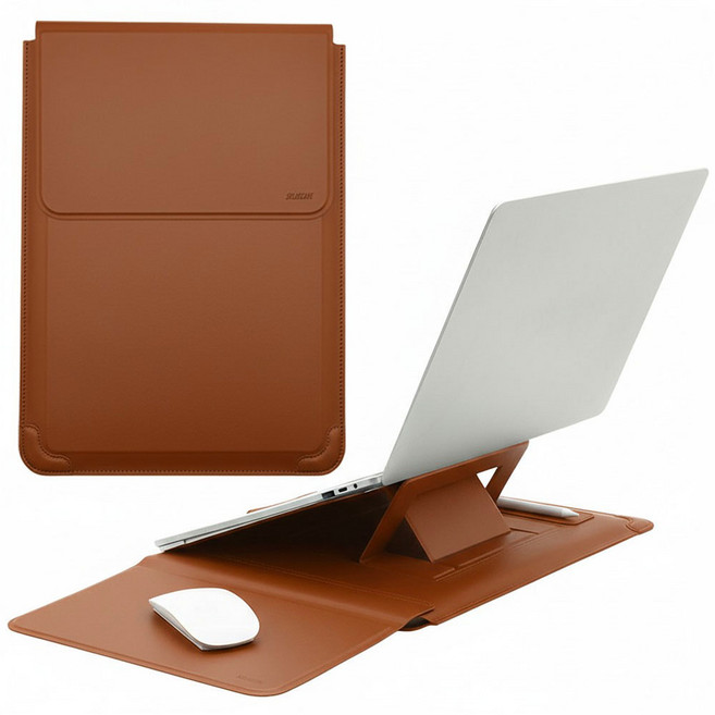 노트북 파우치 거치대 삼성 갤럭시북5프로360 LG그램 맥북네오 케이스 갤럭시북4 커버 가방 13인치 14인치 15인치 16인치 17인치, 브라운, 1개
