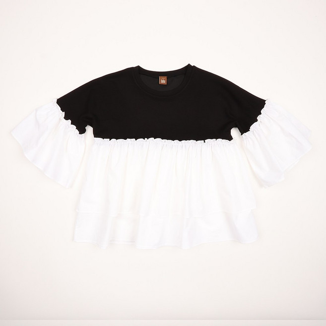 [buho 부호] 동화풍 웨이브 여성 티셔츠 BKMLTS73