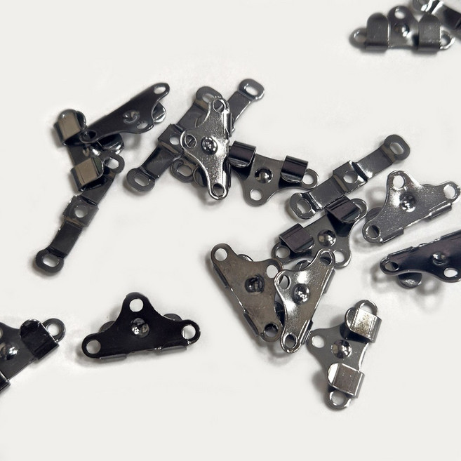 2단 마이깡 훅앤아이 걸고리 후크 단추 의류마이깡 (2색상), 1개, 흑니켈(20쌍)