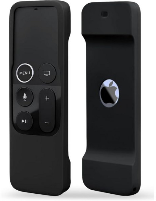 애플TV 유튜브 넷플릭스 Apple TV 4K/HD Siri 리모컨 1세대 과 호환되는 실리콘 케이스 - 미끄럼 방지 충격 소프트 4K 5세대 4세대 빨간색, Black