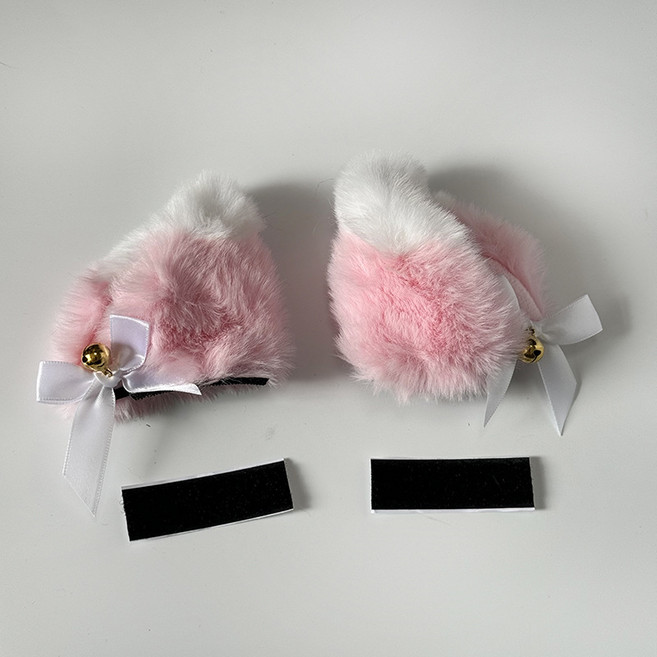 Salimm 귀여운 고양이귀 오토바이 바이크 스쿠터 헬멧 DIY 장식, 핑크화이트