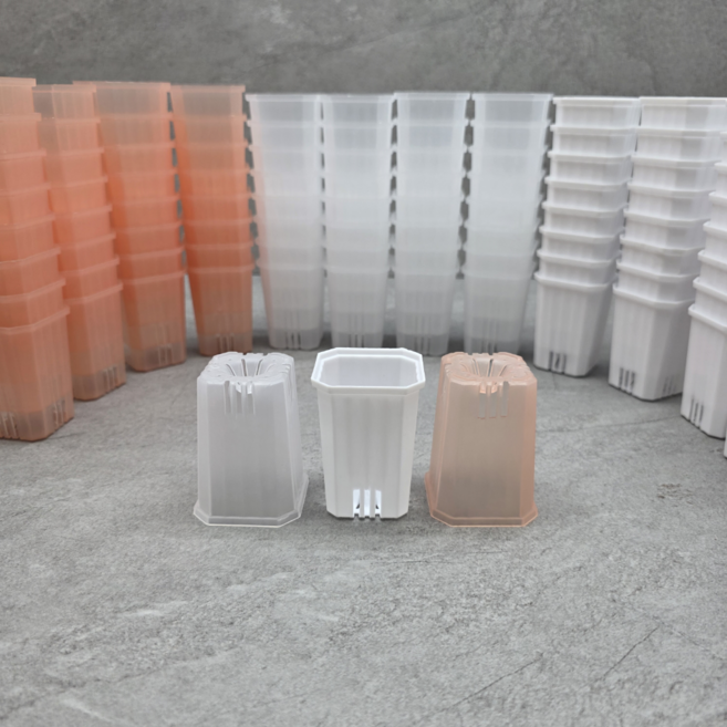 청연 미니 반투명 롱 사각 슬릿 플라스틱 화분 5호, 1개, 화이트